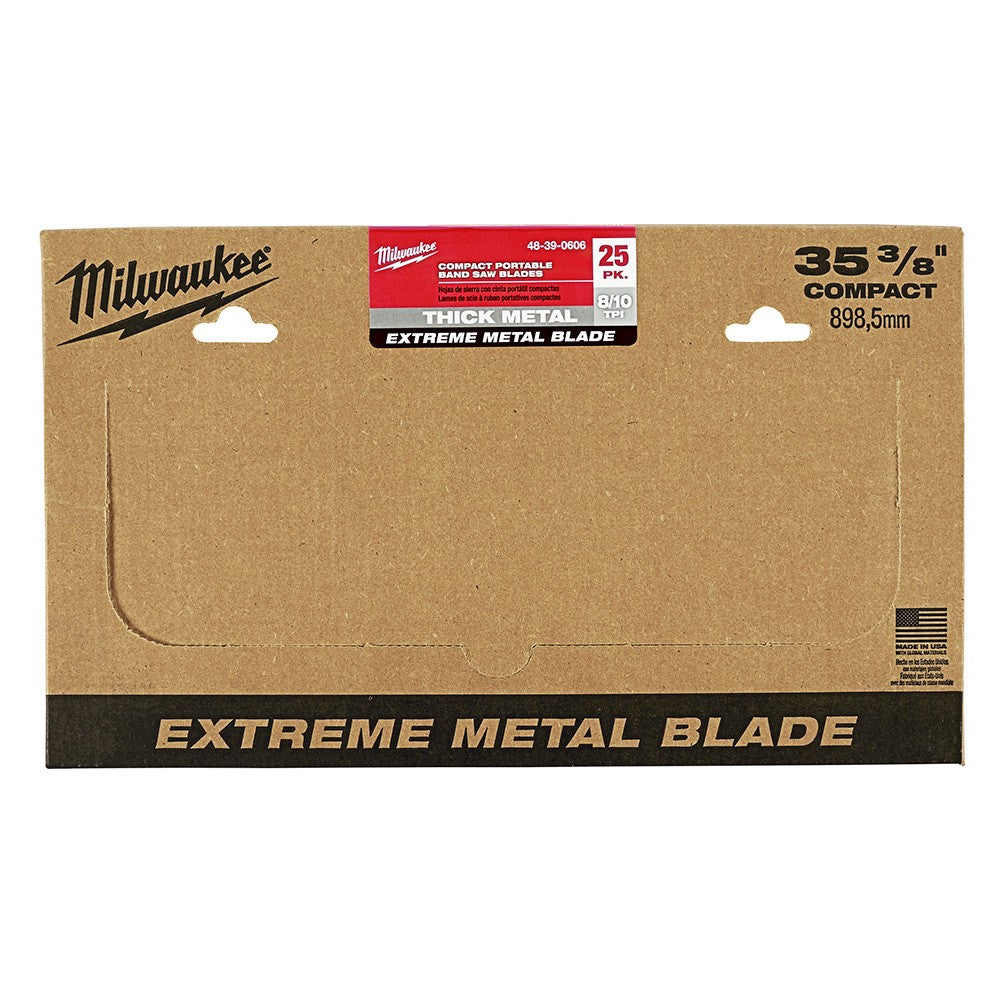 Milwaukee 48-39-0606 8/10TPI Extreme Thick Metal Bandsaw Blades 25 Pack Compact