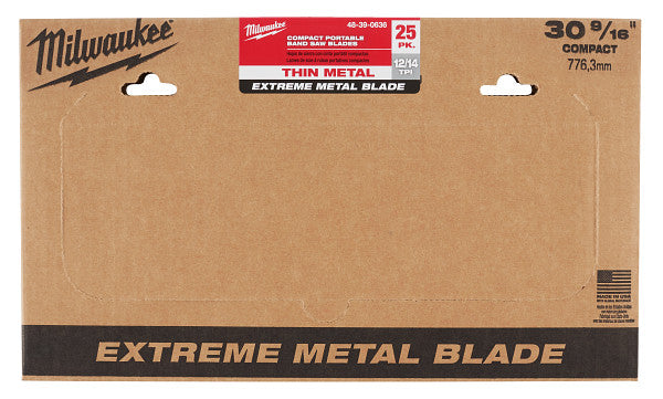 Milwaukee 48-39-0636 30-9/16" 12/14TPI Compact EXTREME Thick Metal Band Saw Blade 25Pk