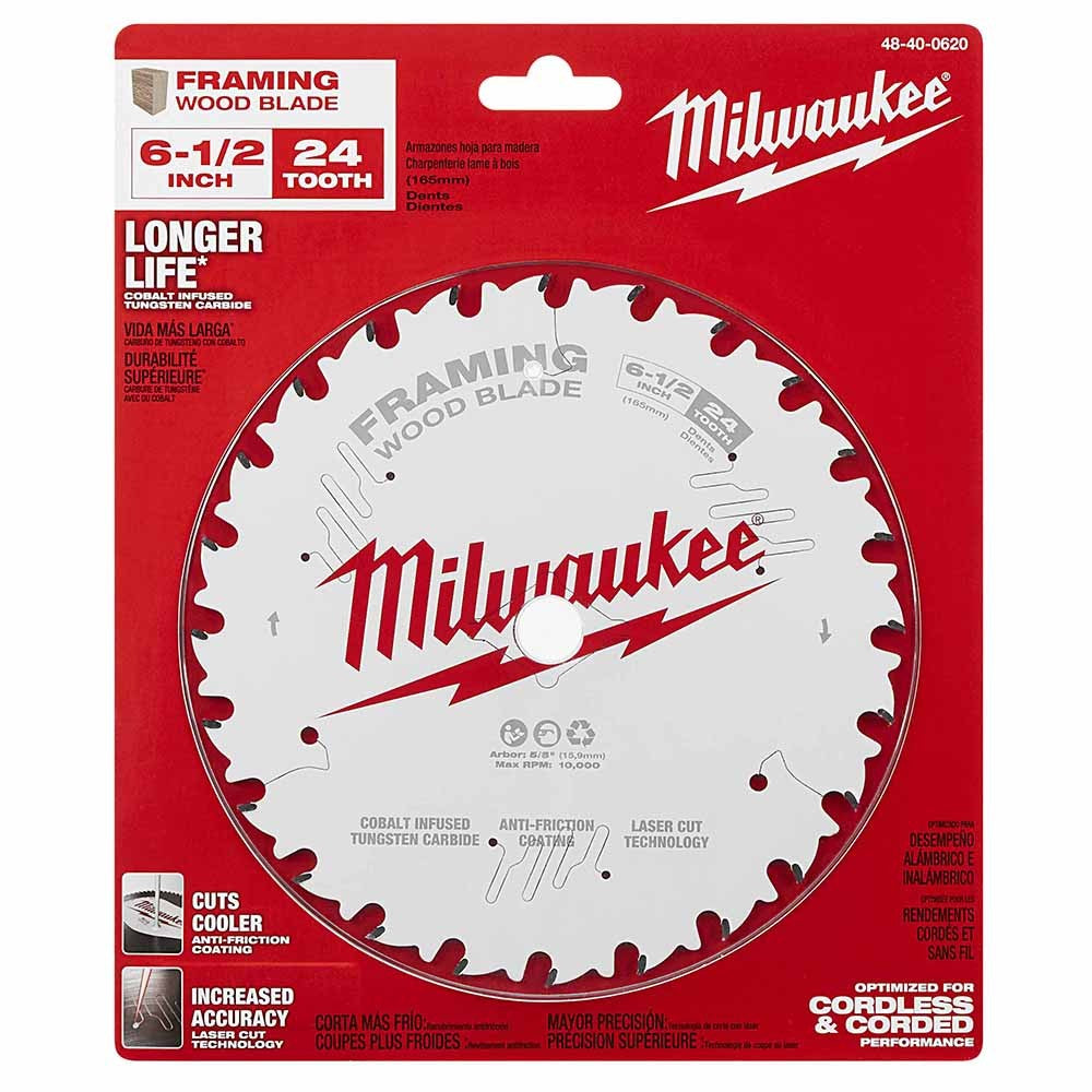 Milwaukee 48-40-0620 6-1/2" 24T Framing Circular Saw Blade
