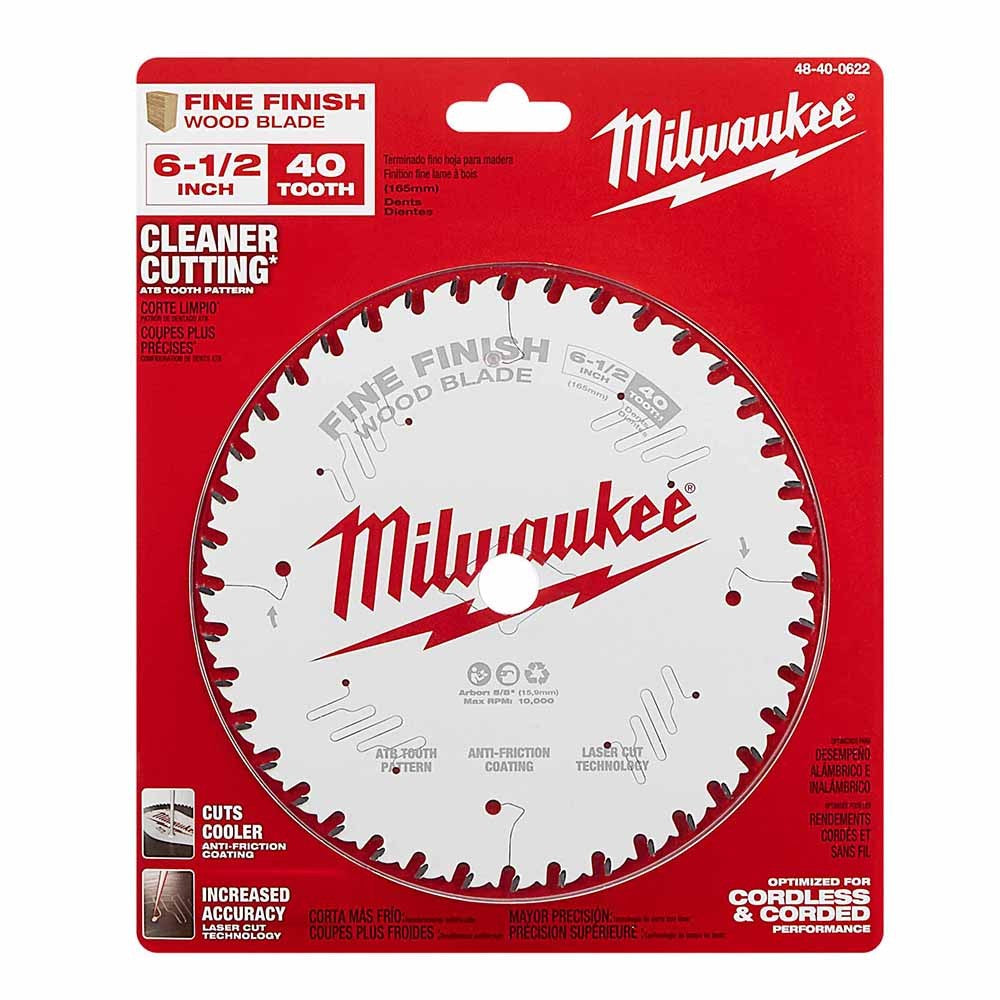 Milwaukee 48-40-0622 6-1/2" 40T Fine Finish Circular Saw Blade