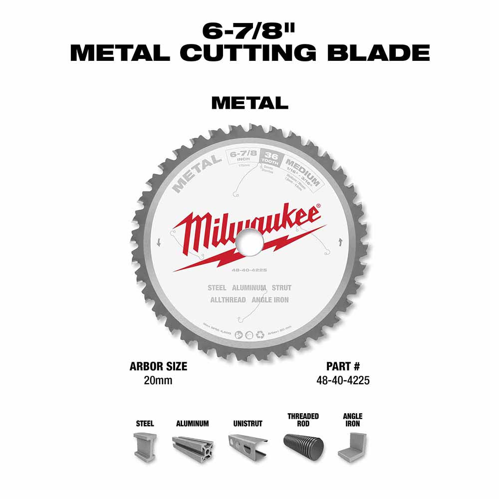 Milwaukee  48-40-4225 6-7/8" 36T Metal CSB, 20MM