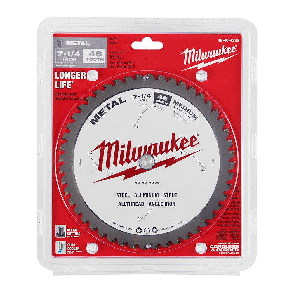 Milwaukee  48-40-4235 7-1/4" 48T Metal CSB, 5/8"