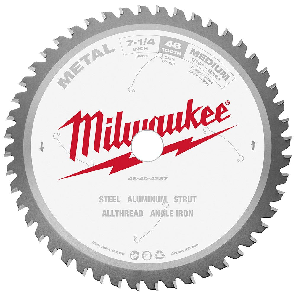 Milwaukee  48-40-4237 7-1/4" 48T Metal CSB, 20MM