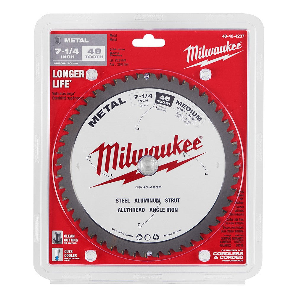 Milwaukee  48-40-4237 7-1/4" 48T Metal CSB, 20MM