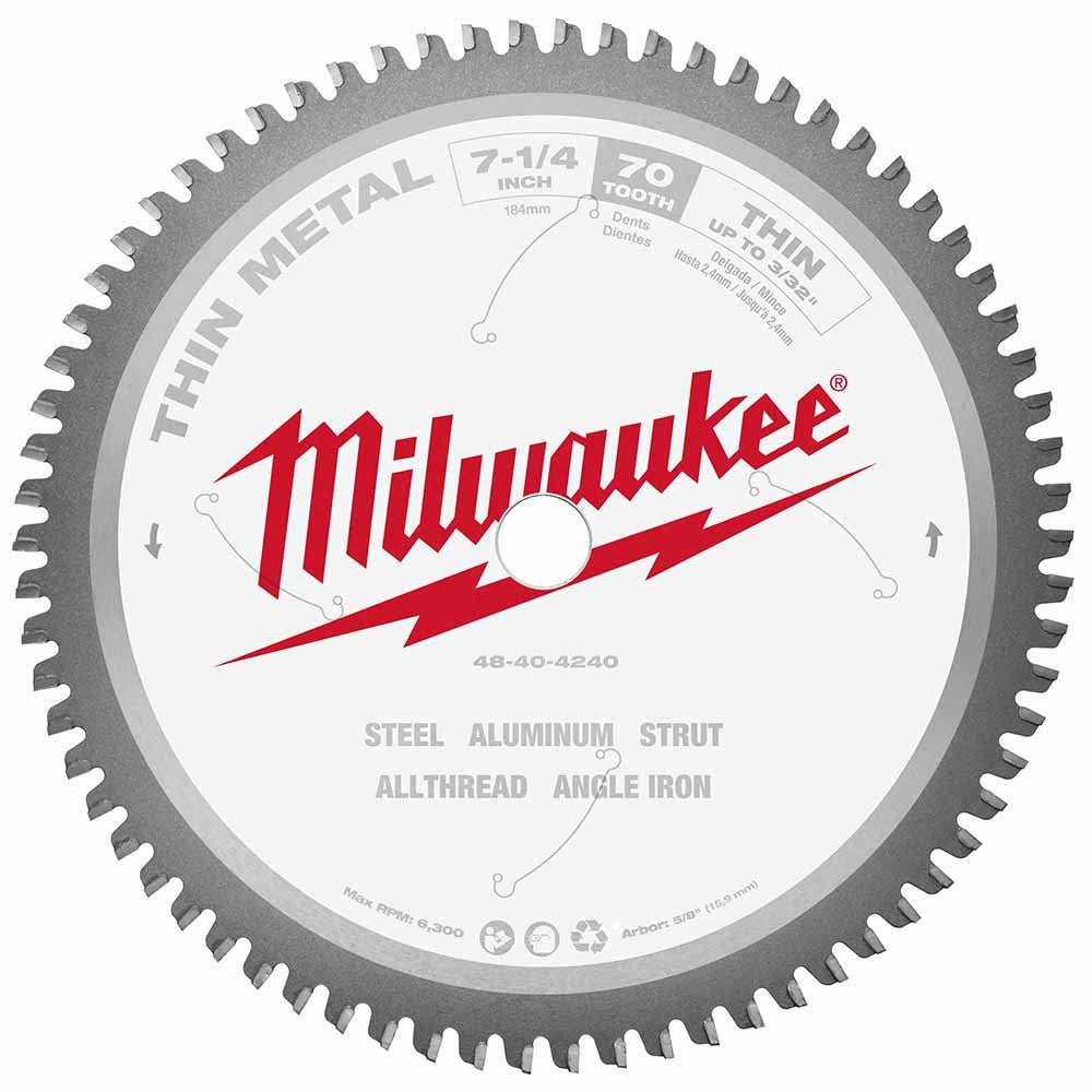 Milwaukee  48-40-4240 7-1/4" 70T Metal CSB, 5/8"
