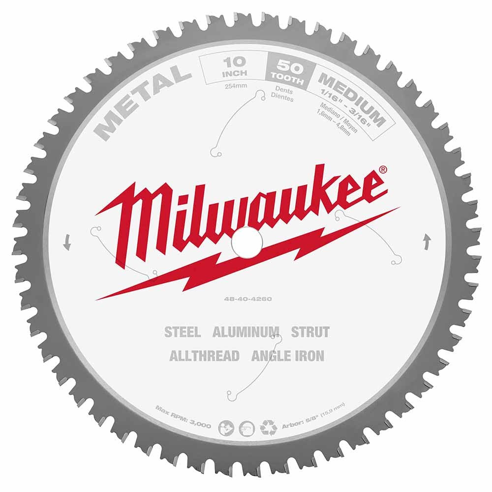 Milwaukee  48-40-4260 10" 50T Metal CSB, 5/8"