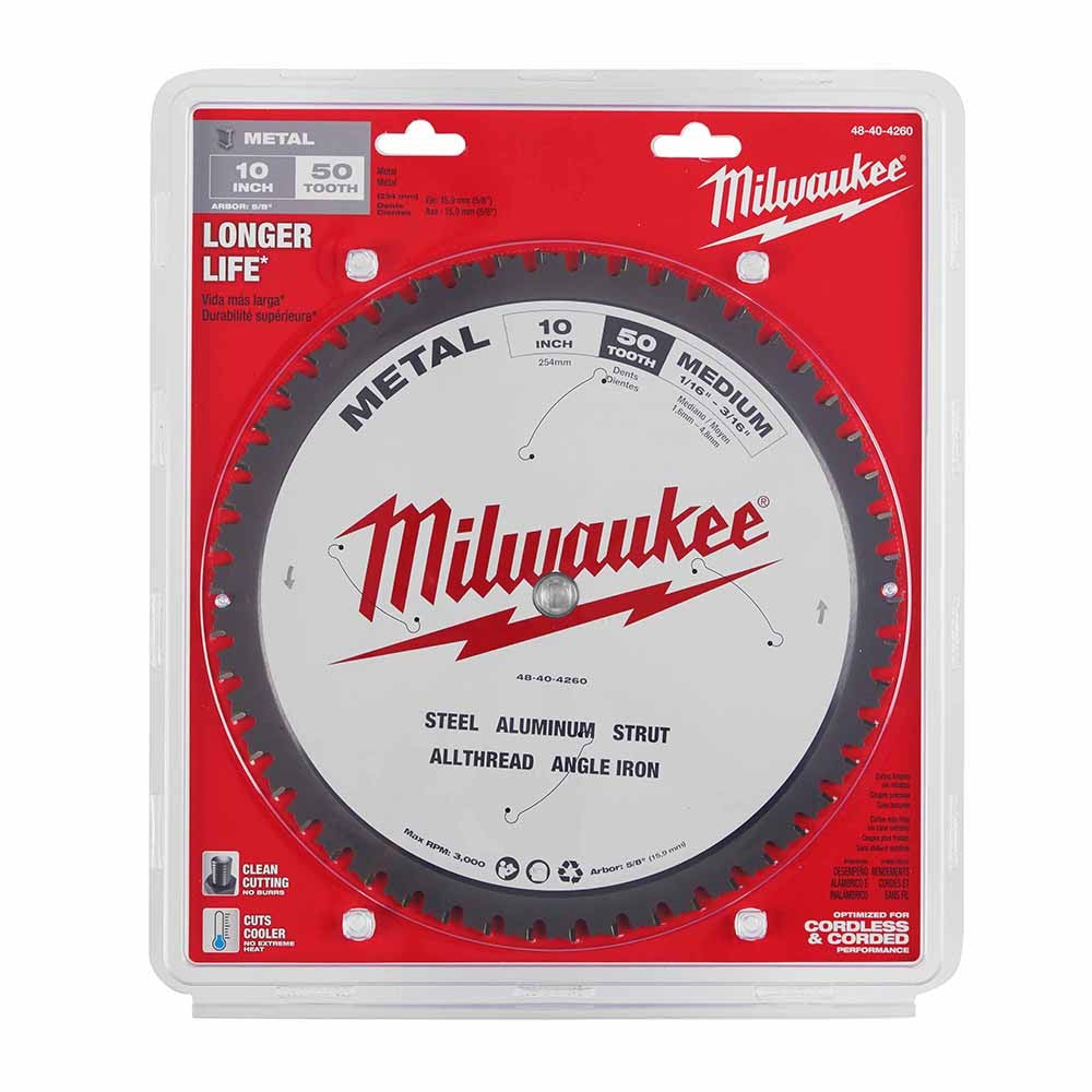 Milwaukee  48-40-4260 10" 50T Metal CSB, 5/8"