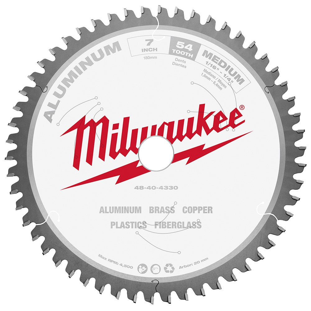 Milwaukee 48-40-4330 7" 54T Aluminum CSB, 20MM