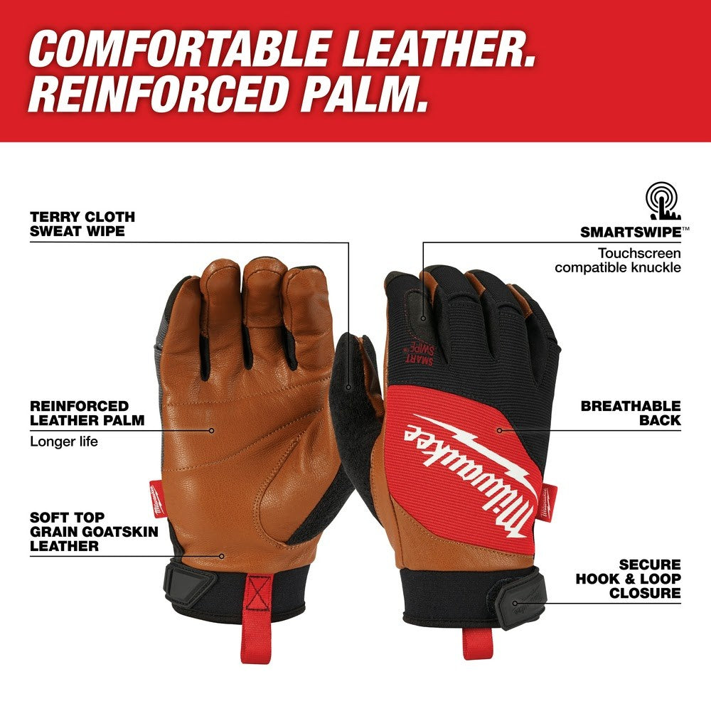 Milwaukee 48-73-0021 Leather Performance Gloves - Medium