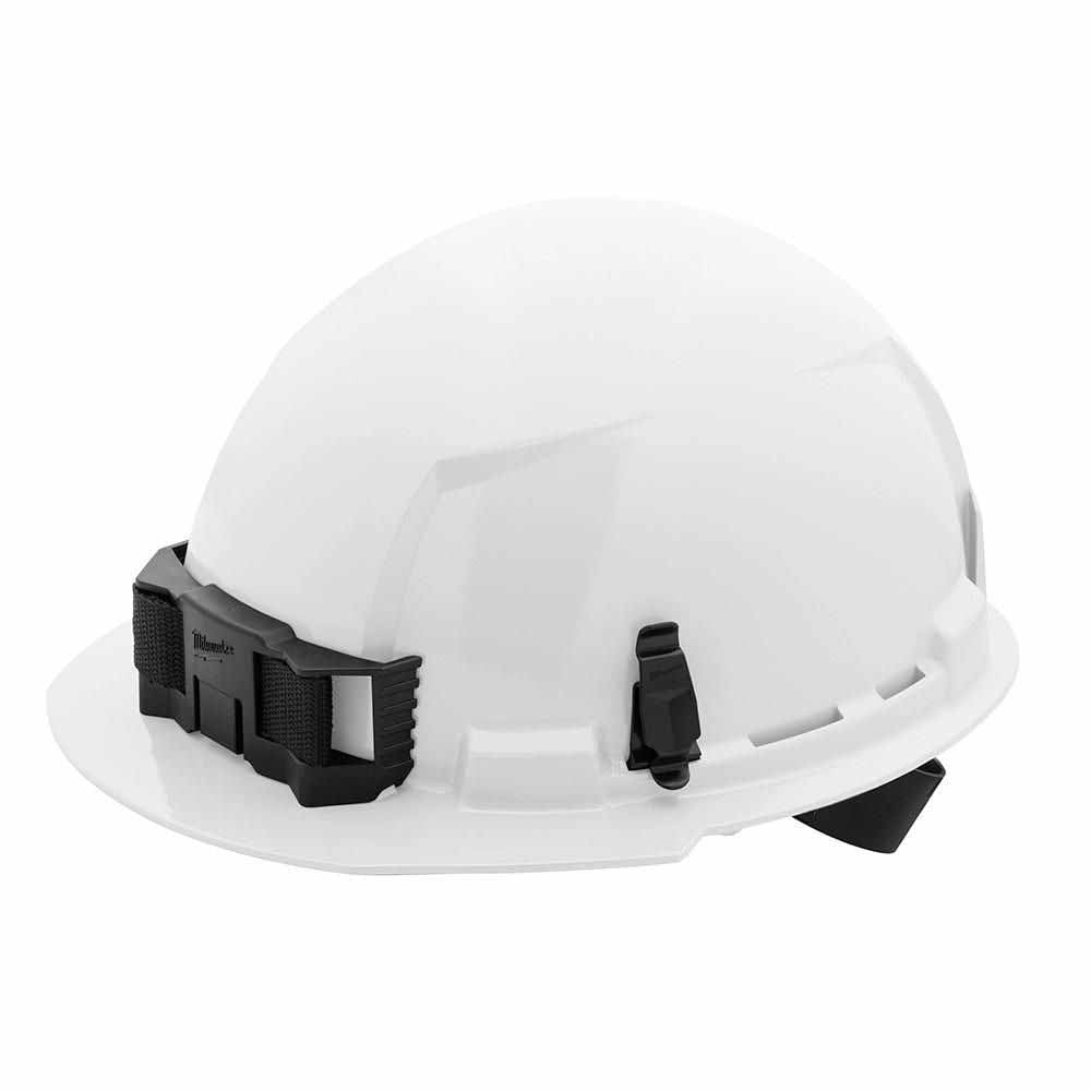 Milwaukee 48-73-1100 White Front Brim Hard Hat with 4PT Ratcheting Suspension – Type 1 Class E