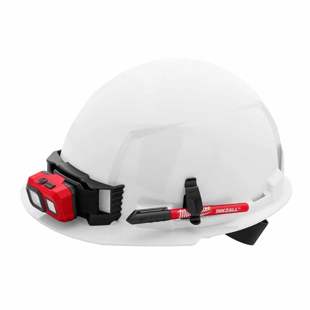 Milwaukee 48-73-1100 White Front Brim Hard Hat with 4PT Ratcheting Suspension – Type 1 Class E