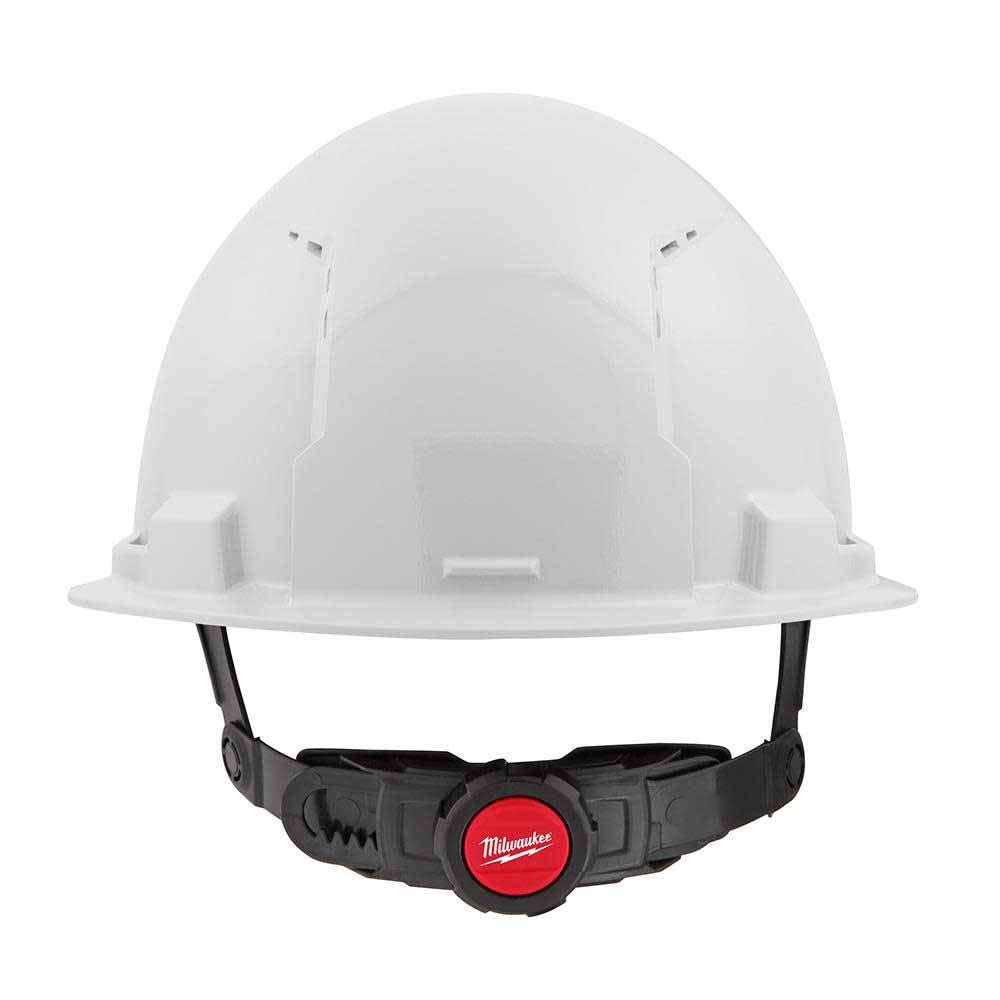 Milwaukee 48-73-1220 White Front Brim Vented Hard Hat with 6Pt Ratcheting Suspension – Type 1 Class C
