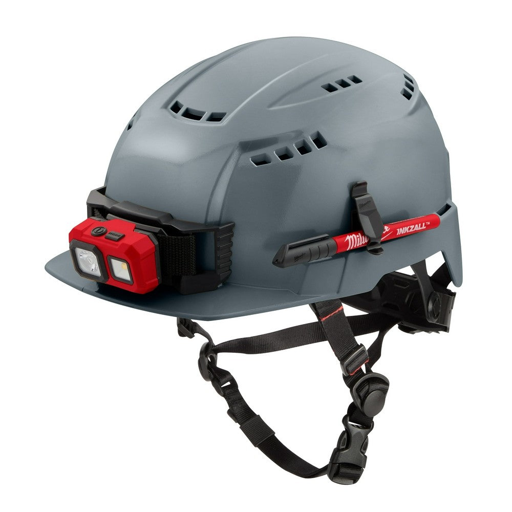 Milwaukee 48-73-1336 Gray Front Brim Vented Helmet with BOLT - Type 2, Class C