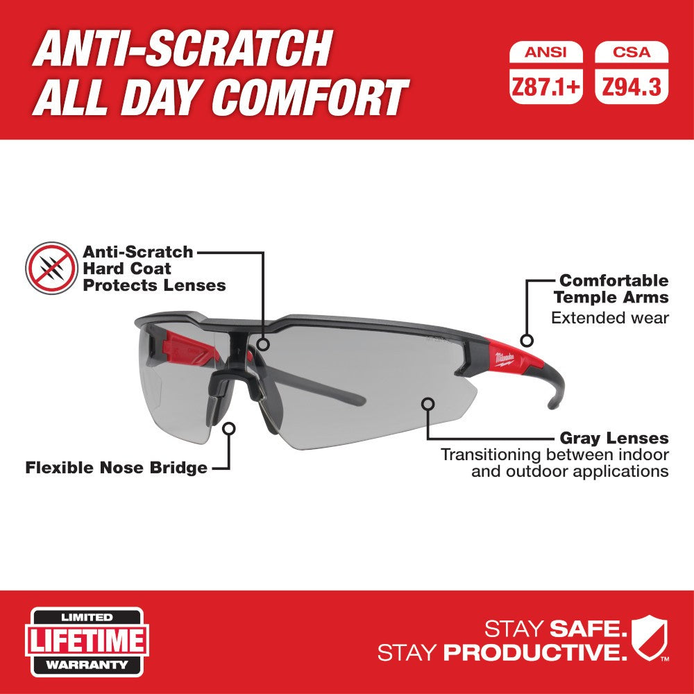 Milwaukee 48-73-2106 Safety Glasses - Gray Anti-Scratch Lenses