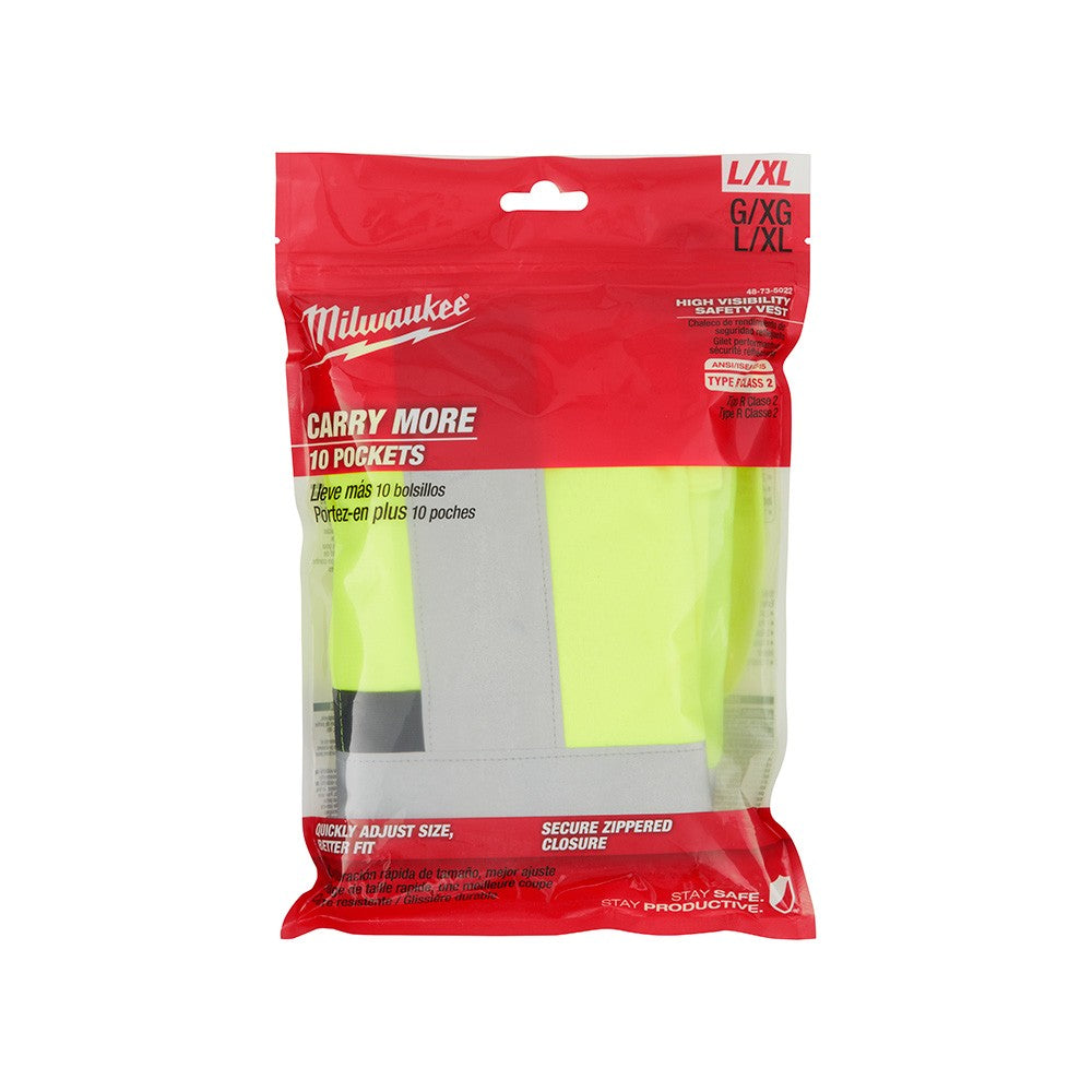 Milwaukee 48-73-5022 High Visibility Yellow Safety Vest - L/XL