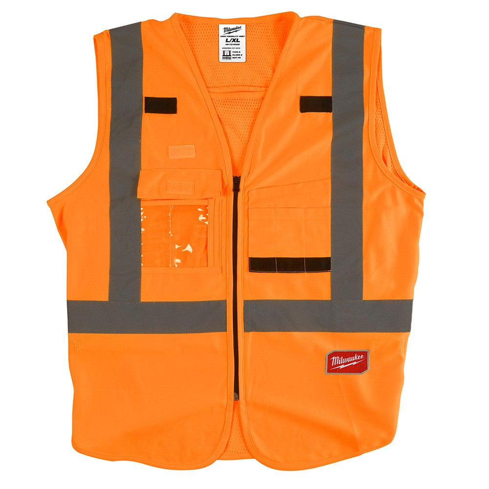 Milwaukee 48-73-5033 High Visibility Orange Safety Vest - XXL/XXXL