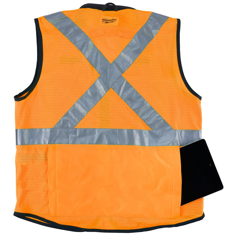 Milwaukee 48-73-5092 High Visibility Orange Performance Safety Vest - L/XL (CSA)