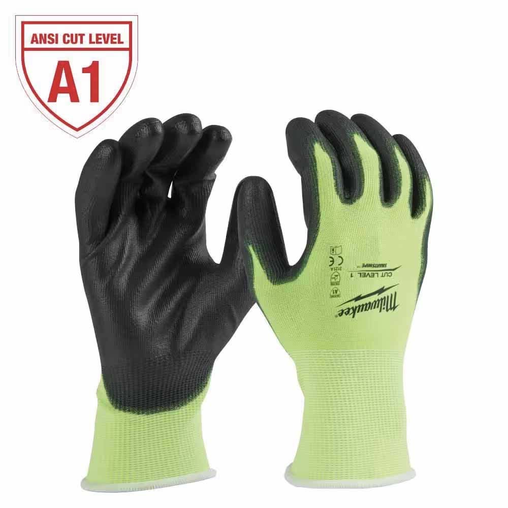 Milwaukee 48-73-8913 High Visibility Cut Level 1 Polyurethane Dipped Gloves - XL