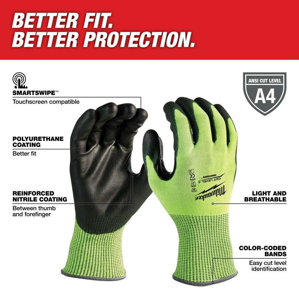 Milwaukee 48-22-8971 Nitrile Level 3 Cut Resistant Impact Dipped Gloves -Med