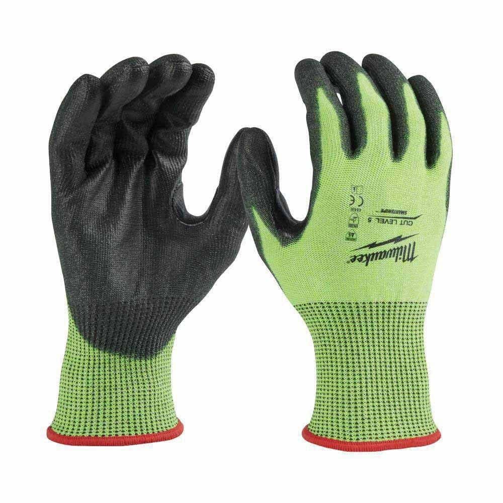 Milwaukee 48-73-8951 High Visibility Cut Level 5 Polyurethane Dipped Gloves - M