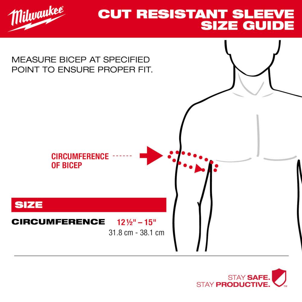 Milwaukee 48-73-9050B 16" Cut Level 5 Protective Sleeves - 12Pk