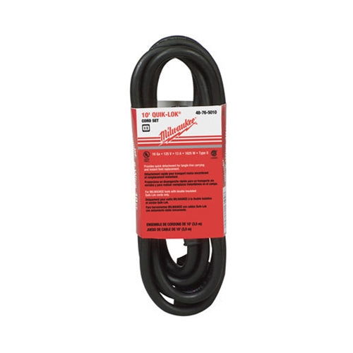 Milwaukee 48-76-5010 10' Quik-Lok 2 Wire Double Insulated Cord
