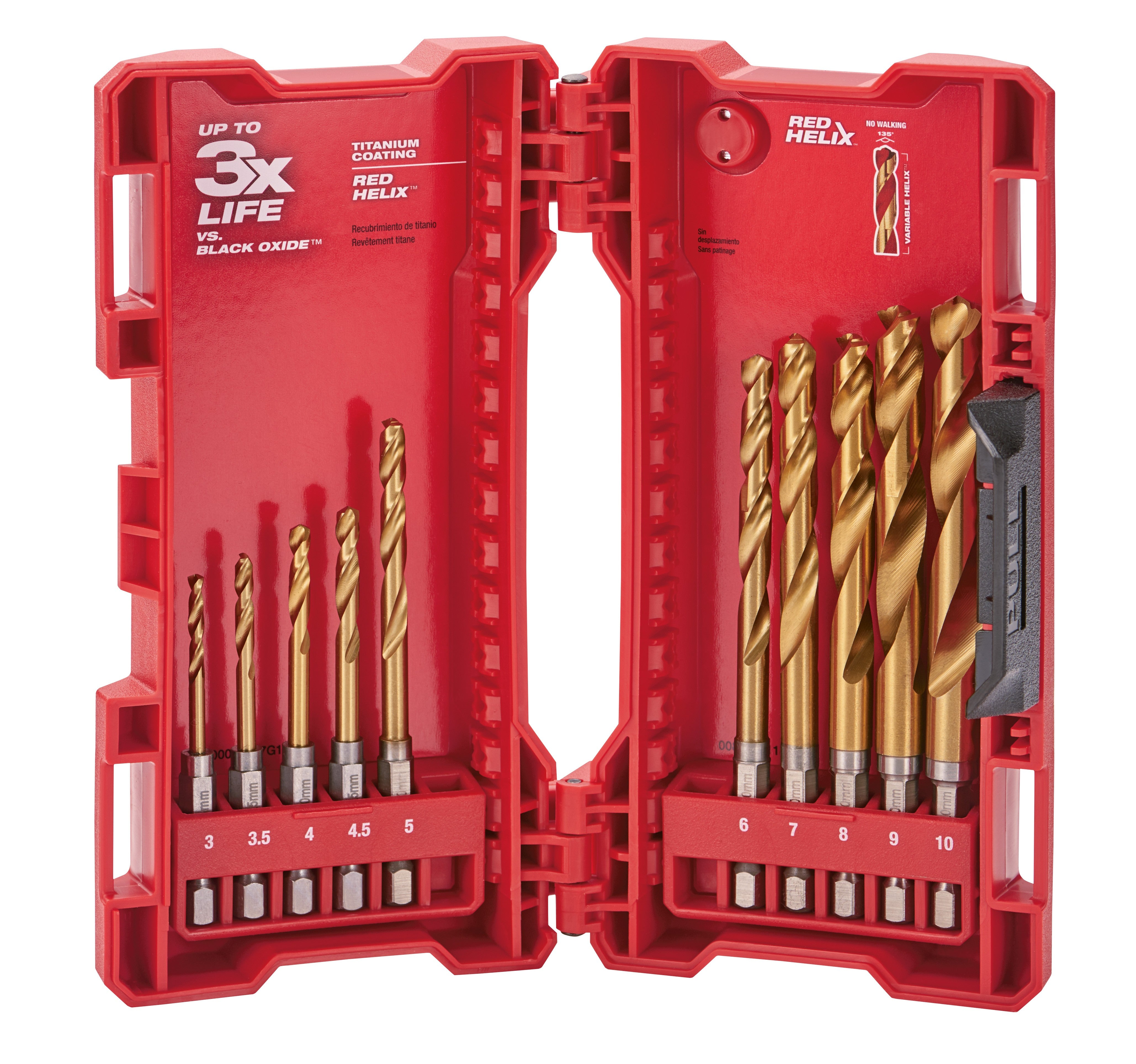 Milwaukee 48-89-4859 10-Piece Metric Titanium SHOCKWAVE™ Red Helix Drill Bit Kit