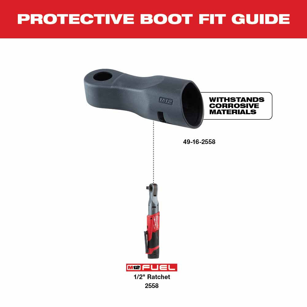 Milwaukee 49-16-2558 M12 FUEL 1/2" Ratchet Protective Boot