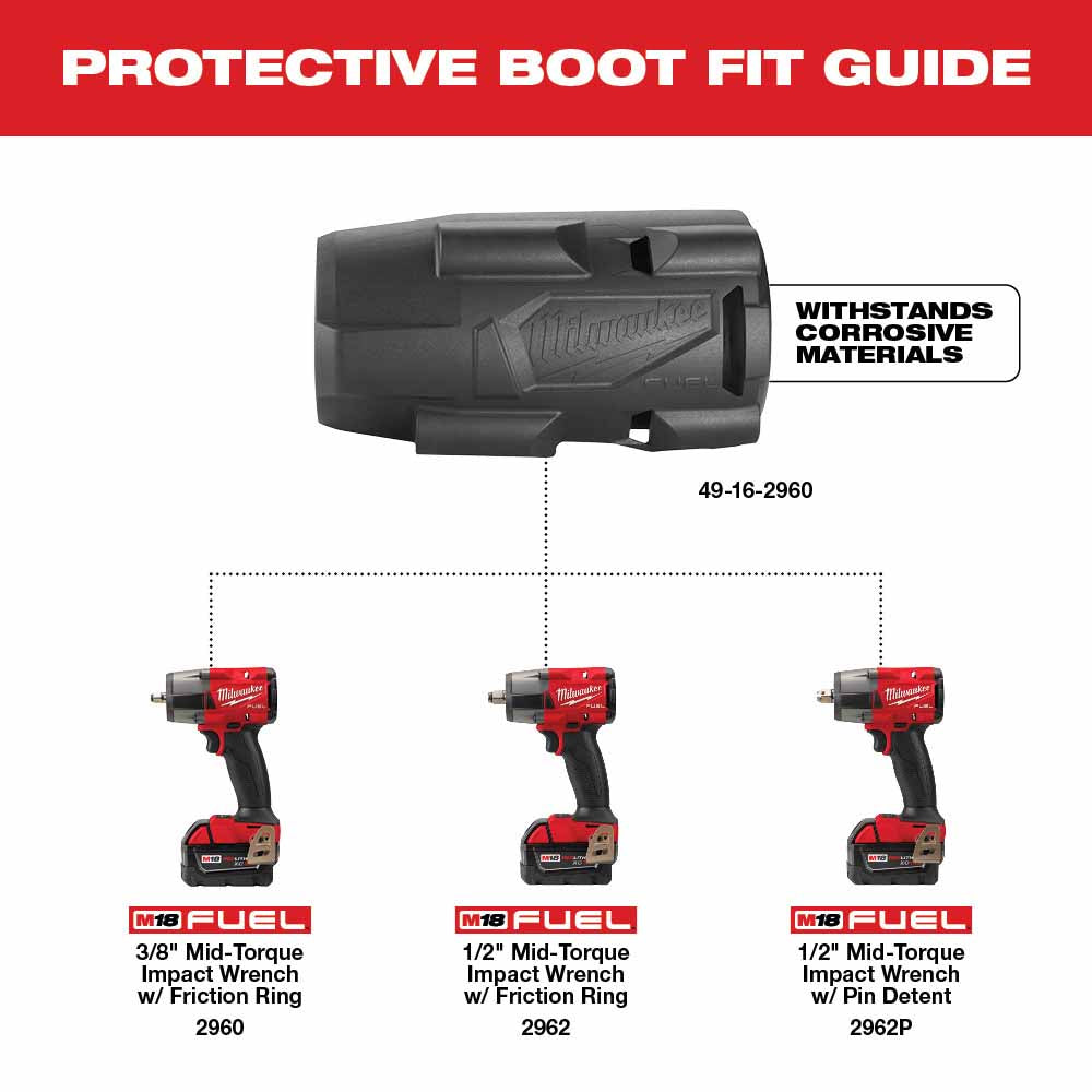 Milwaukee  49-16-2960 M18 FUEL™ Mid-Torque Impact Wrench Protective Boot