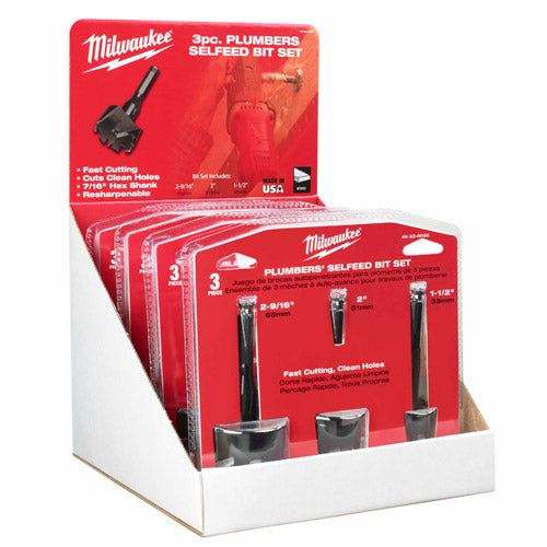 Milwaukee 49-22-0030 Selfeed Bit Plumbers Kit 3 Piece