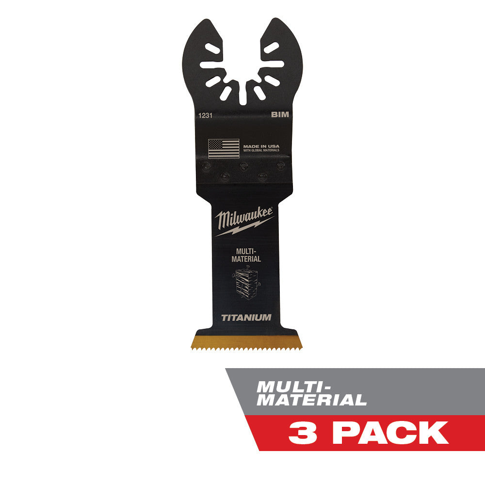 Milwaukee 49-25-1233 OPEN-LOK™ 1-3/8" TITANIUM ENHANCED Bi-Metal Multi-Material Blades 3 Pack
