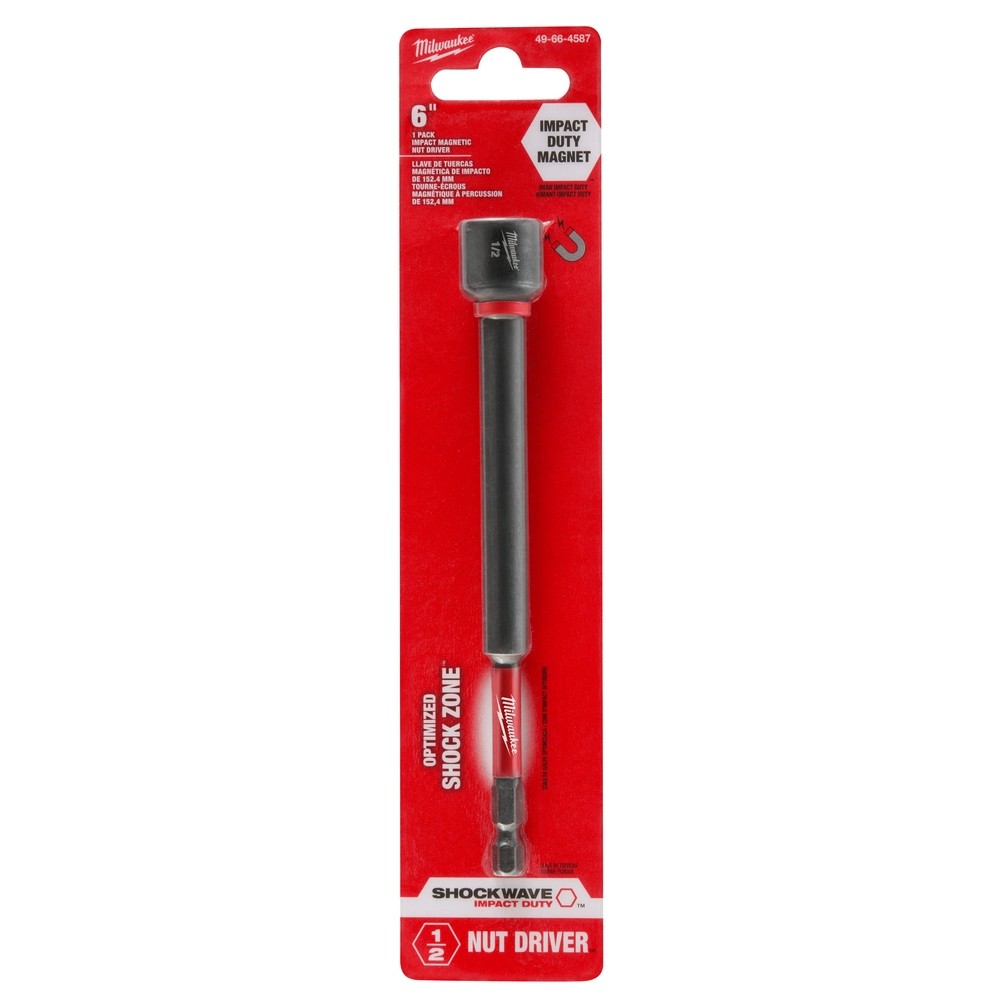 Milwaukee 49-66-4587 SHOCKWAVE Impact Duty 1/2" x 6" Magnetic Nut Driver