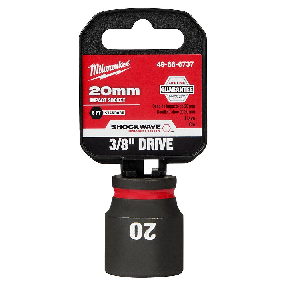 Milwaukee 49-66-6737 SHOCKWAVE Impact Duty™  3/8"Drive 20MM Standard 6 Point Socket