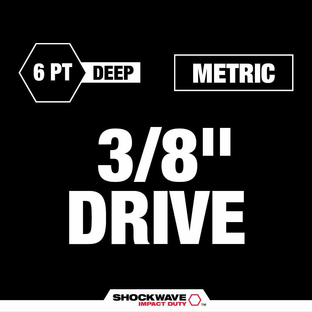 Milwaukee 49-66-6801 Shockwave Impact Duty Socket 3/8” Drive 19-Piece Packout Set