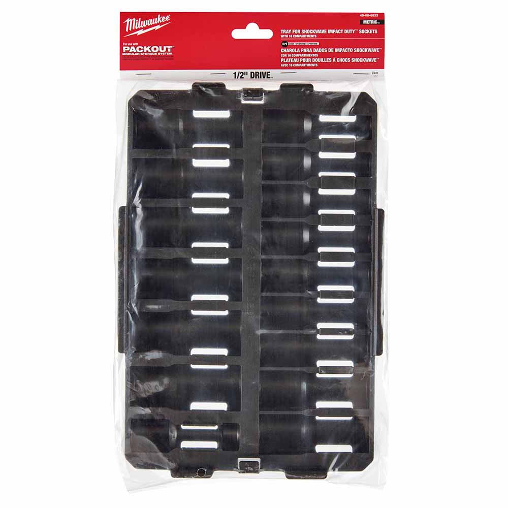 Milwaukee 49-66-6833 Shockwave Impact Duty Socket 1/2" Drive 16-Piece MM Tray Only