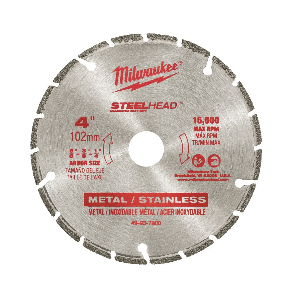 Milwaukee 49-93-7800 4" SteelHead Diamond Cut-Off Blade