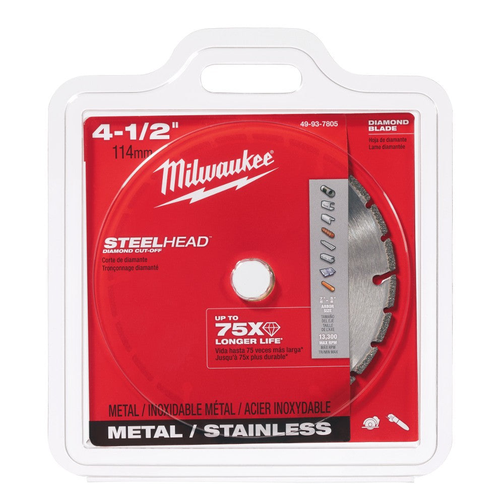 Milwaukee 49-93-7805 4-1/2" SteelHead Diamond Cut off Blade