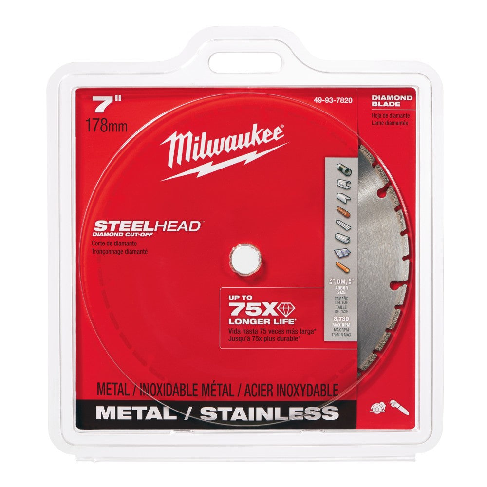 Milwaukee 49-93-7820 7" Steelhead Diamond Cut Off Blade