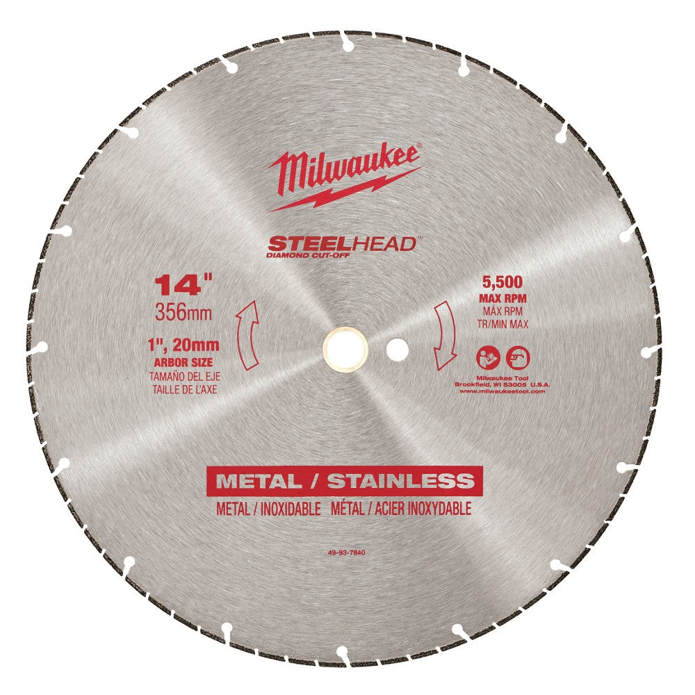 Milwaukee 49-93-7840 14" Steelhead Diamond Cut Off Blade