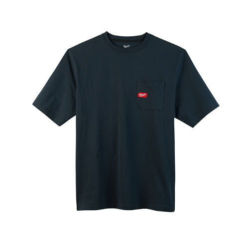 Milwaukee 601BL-2X Heavy Duty Pocket T-Shirt (601), Short Sleeve, Blue, 2X