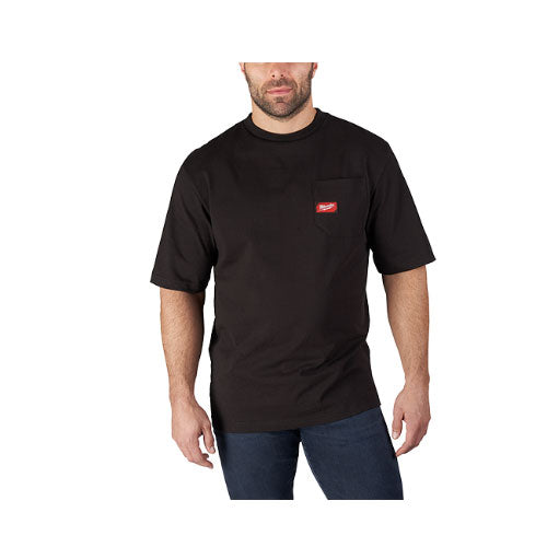 Milwaukee 601B-M Heavy Duty Pocket T-Shirt (601), Short Sleeve, Black, Medium