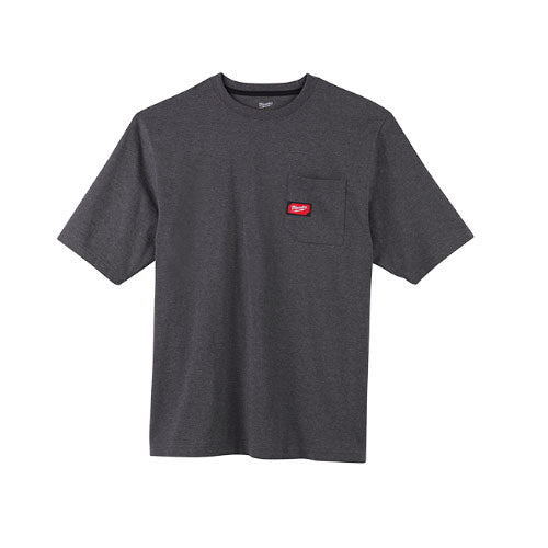 Milwaukee 601G-2X Heavy Duty Pocket T-Shirt (601), Short Sleeve, Gray, 2X