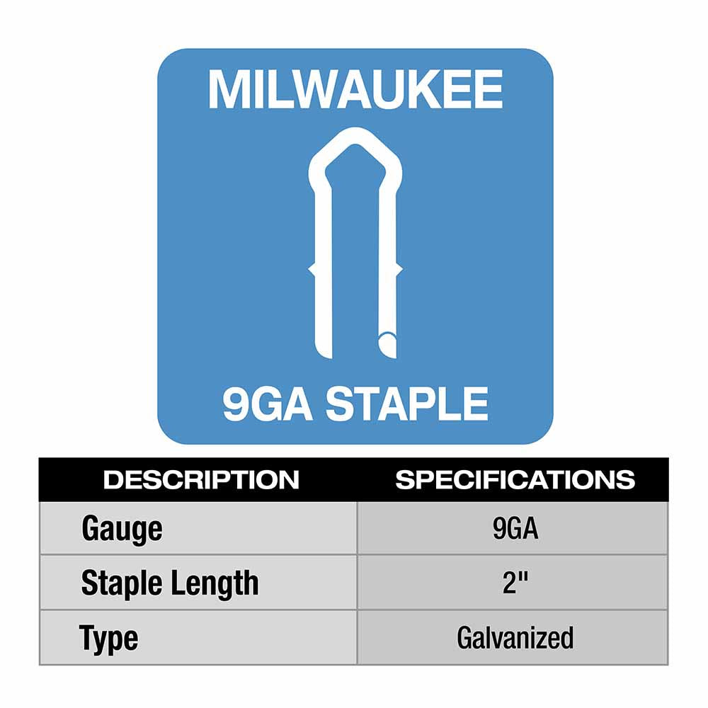 Milwaukee MPU2-960 2" 9 Gauge Galvanized Staples