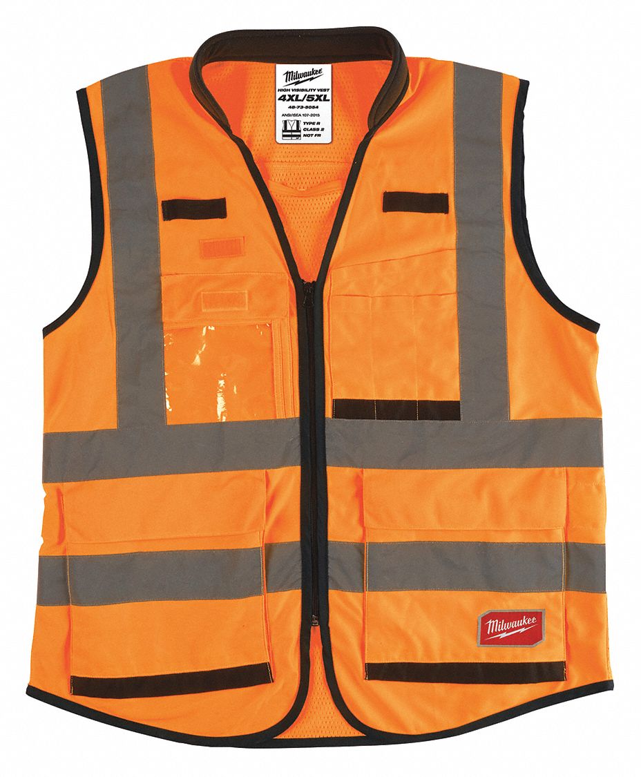 Milwaukee 48-73-5054  High Visibility Orange Performance Safety Vest - 4X/5X